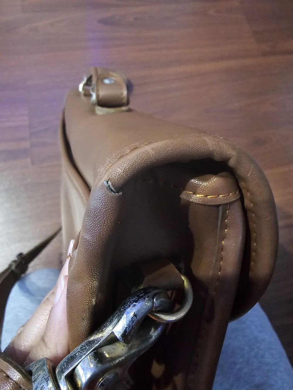 Vintage Coach Brown Leather Laptop Shoulder Bag with Top Handle - Picture 3 of 6